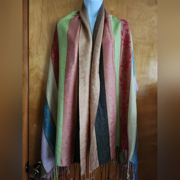 Pashmina Silk Scarf Reversible - Picture 3 of 7